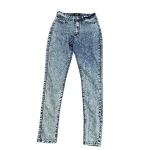 Red Fox Skinny Jeans Juniors 9 Blue Acid Wash Mid Rise Stretch Denim Pants